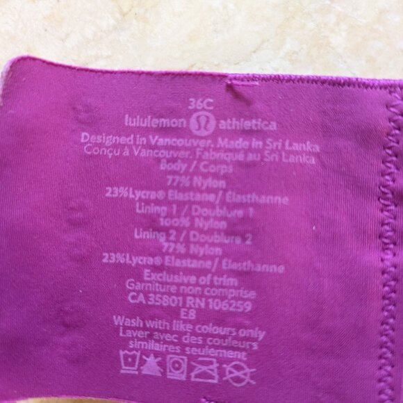 Lulu Lemon Ta Ta Tamer 36C sports bra - Picture 5 of 8